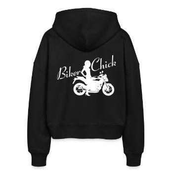 Radfahrer-Küken - nacktes Fahrrad - Stanley/Stella Boxy Frauen Bio Zip Hoodie Ida - Schwarz - Hinten - AI Model Female 172 light (172cm)