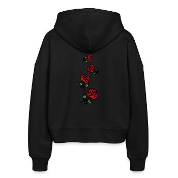 Roses Fleurs - Veste à capuche bio Ida Stanley/Stella Femme - noir - Dos - AI Model Female 172 light (172cm)