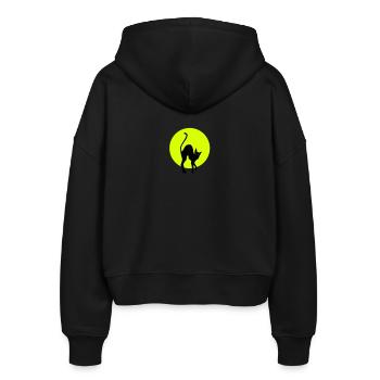 black cat full moon - Stanley/Stella Boxy Women’s Organic Zip Hoodie Ida - black - Back - AI Model Female 172 light (172cm)