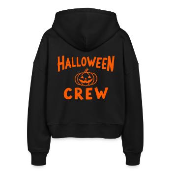 Halloween Crew Pumpkin Head Troop - Stanley/Stella Boxy Women’s Organic Zip Hoodie Ida - black - Back - AI Model Female 172 light (172cm)