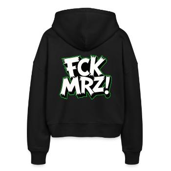 FCK MRZ Politischer Protest Slogan - Stanley/Stella Boxy Frauen Bio Zip Hoodie Ida - Schwarz - Hinten - AI Model Female 172 light (172cm)