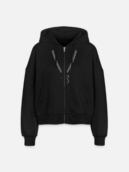 Schnuller - Stanley/Stella Boxy Frauen Bio Zip Hoodie Ida - Schwarz