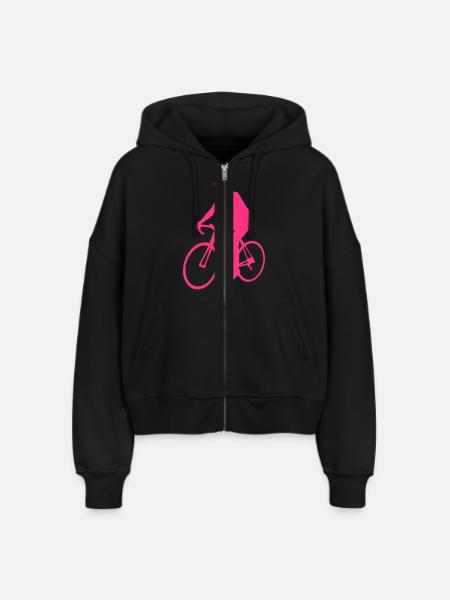 Radler_2_BG - Stanley/Stella Boxy Frauen Bio Zip Hoodie Ida - Schwarz