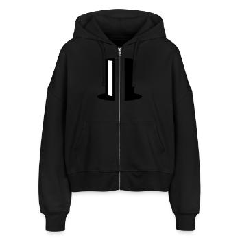 Top Hat - Stanley/Stella Boxy Women’s Organic Zip Hoodie Ida - black - Front - AI Model Female 172 light (172cm)