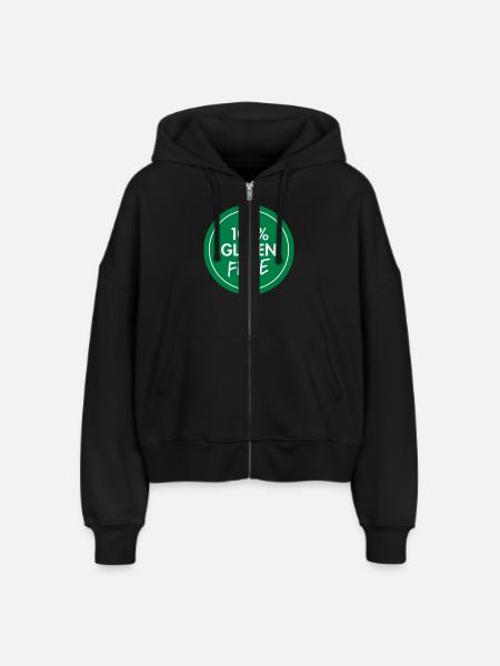 100% Gluten Free - Stanley/Stella Boxy Frauen Bio Zip Hoodie Ida - Schwarz