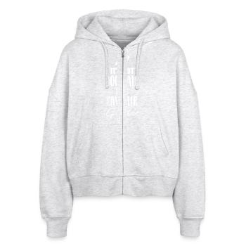 Cavalier King Charles - Stanley/Stella Boxy Frauen Bio Zip Hoodie Ida - Weiß meliert - Vorne - AI Model Female 172 dark (172cm)