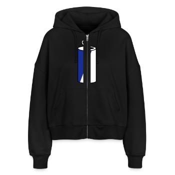 Getränkedose / beverage can (3c) - Stanley/Stella Boxy Women’s Organic Zip Hoodie Ida - black - Front - AI Model Female 172 light (172cm)