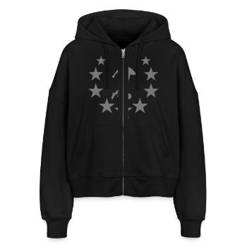 soccer football star - Veste à capuche bio Ida Stanley/Stella Femme - noir - Devant - AI Model Female 172 light (172cm)