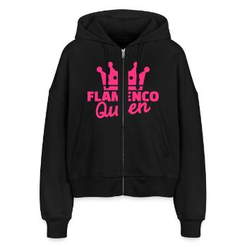 Flamenco - Stanley/Stella Boxy Frauen Bio Zip Hoodie Ida - Schwarz - Vorne - AI Model Female 172 light (172cm)