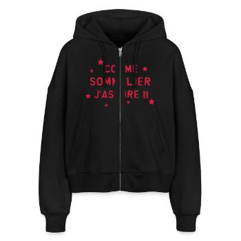 Sommelier / Sommelière / Caviste / Vin / Oenologue - Veste à capuche bio Ida Stanley/Stella Femme - noir - Devant - AI Model Female 172 light (172cm)