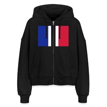 Drapeau France - Veste à capuche bio Ida Stanley/Stella Femme - noir - Devant - AI Model Female 172 light (172cm)