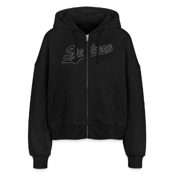 Speedway - Stanley/Stella Boxy Women’s Organic Zip Hoodie Ida - black - Front - AI Model Female 172 light (172cm)