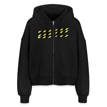 construction__f2 - Stanley/Stella Boxy Frauen Bio Zip Hoodie Ida - Schwarz - Vorne - AI Model Female 172 light (172cm)