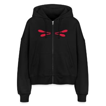 Kajak Paddel - Stanley/Stella Boxy Frauen Bio Zip Hoodie Ida - Schwarz - Vorne - AI Model Female 172 light (172cm)