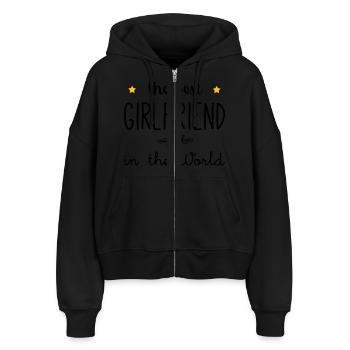 The best girlfriend in the world - Veste à capuche bio Ida Stanley/Stella Femme - noir - Devant - AI Model Female 172 light (172cm)