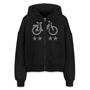 small motor bike deluxe - Veste à capuche bio Ida Stanley/Stella Femme - noir - Devant - AI Model Female 172 light (172cm)