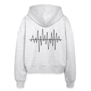sound waves - Stanley/Stella Boxy Women’s Organic Zip Hoodie Ida - heather white - Back - AI Model Female 172 dark (172cm)