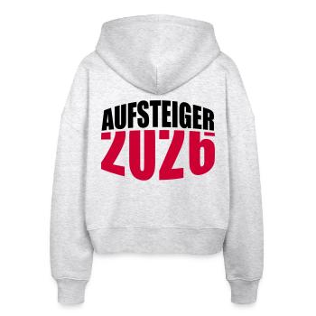 Aufsteiger 2026 Aufstieg - Stanley/Stella Boxy Frauen Bio Zip Hoodie Ida - Weiß meliert - Hinten - AI Model Female 172 dark (172cm)