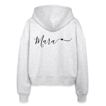 Mara Name Vorname Dekorativ - Stanley/Stella Boxy Frauen Bio Zip Hoodie Ida - Weiß meliert - Hinten - AI Model Female 172 dark (172cm)