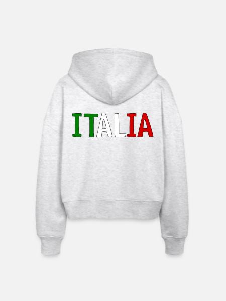 Italia - Stanley/Stella Boxy Frauen Bio Zip Hoodie Ida - Weiß meliert