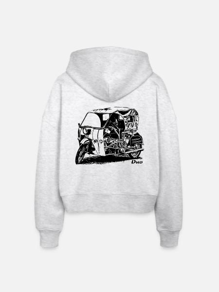 Simson Duo Krause - Stanley/Stella Boxy Frauen Bio Zip Hoodie Ida - Weiß meliert