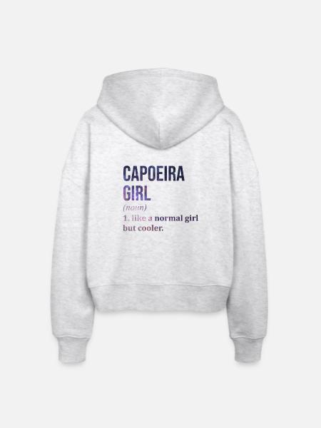 Capoeira Capoeira Capoeira - Stanley/Stella Boxy Frauen Bio Zip Hoodie Ida - Weiß meliert