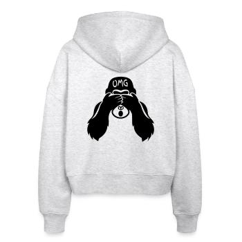 Funny Monkey - Gorilla OMG Teacher - Stanley/Stella Boxy Women’s Organic Zip Hoodie Ida - heather white - Back - AI Model Female 172 dark (172cm)