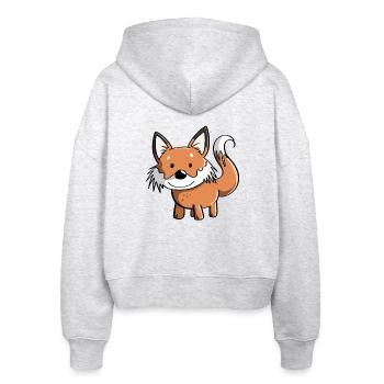 Süßer Fuchs - Füchse - Rotfuchs - Raubtier - Wild - Stanley/Stella Boxy Frauen Bio Zip Hoodie Ida - Weiß meliert - Hinten - AI Model Female 172 dark (172cm)