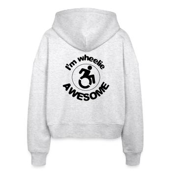 I'm great in my wheelchair # - Stanley/Stella Boxy Women’s Organic Zip Hoodie Ida - heather white - Back - AI Model Female 172 dark (172cm)
