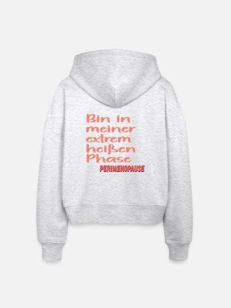 PERIMENOPAUSE HITZE - Stanley/Stella Boxy Frauen Bio Zip Hoodie Ida - Weiß meliert