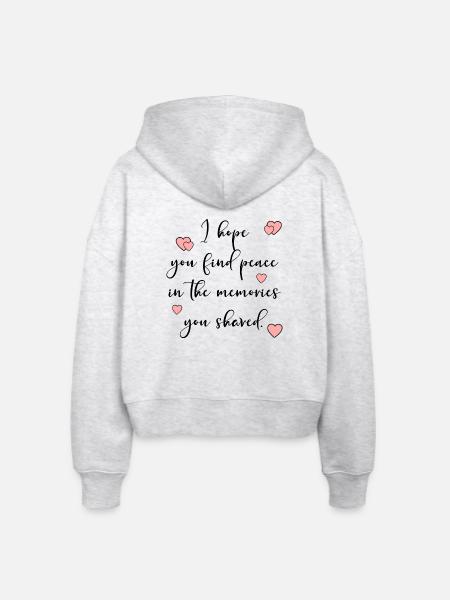 Trauer, Trauer - Stanley/Stella Boxy Frauen Bio Zip Hoodie Ida - Weiß meliert