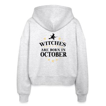 Witches Oktober - Stanley/Stella Boxy Frauen Bio Zip Hoodie Ida - Weiß meliert - Hinten - AI Model Female 172 dark (172cm)