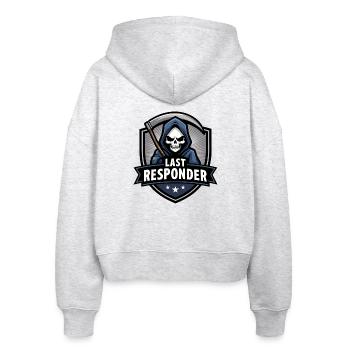 Letzter Responder - Stanley/Stella Boxy Frauen Bio Zip Hoodie Ida - Weiß meliert - Hinten - AI Model Female 172 dark (172cm)