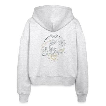 Hirsch Geweih Weihnachten Yule Nacht - Stanley/Stella Boxy Frauen Bio Zip Hoodie Ida - Weiß meliert - Hinten - AI Model Female 172 dark (172cm)