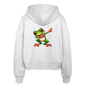 Cool Frog Dabbing Style Crapaud - Veste à capuche bio Ida Stanley/Stella Femme - blanc chiné - Dos - AI Model Female 172 dark (172cm)