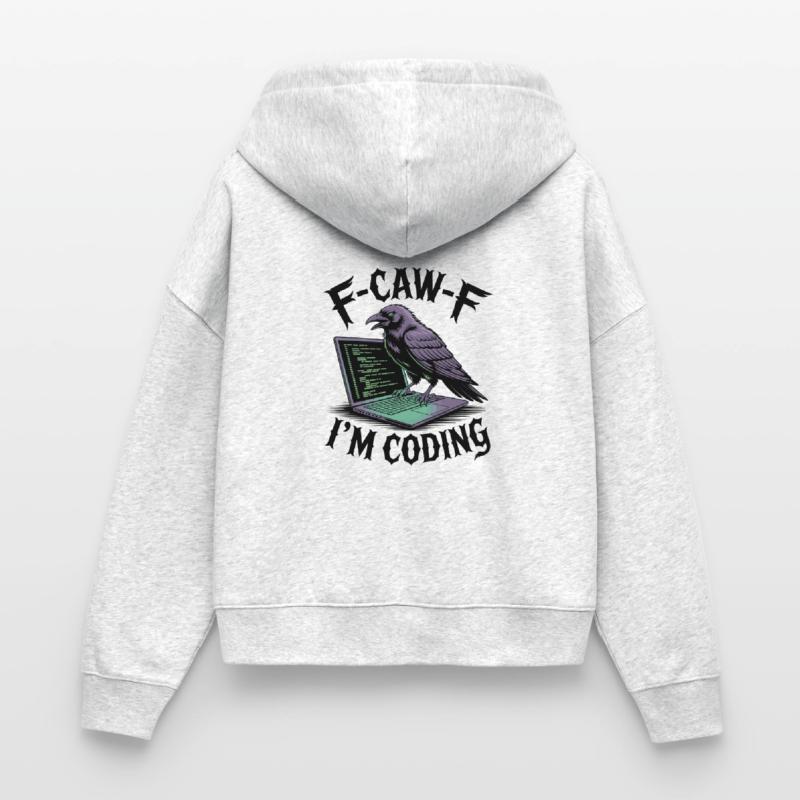 RabenCoder: Code Raven am Laptop Stanley/Stella Boxy Frauen Bio Zip Hoodie Ida
