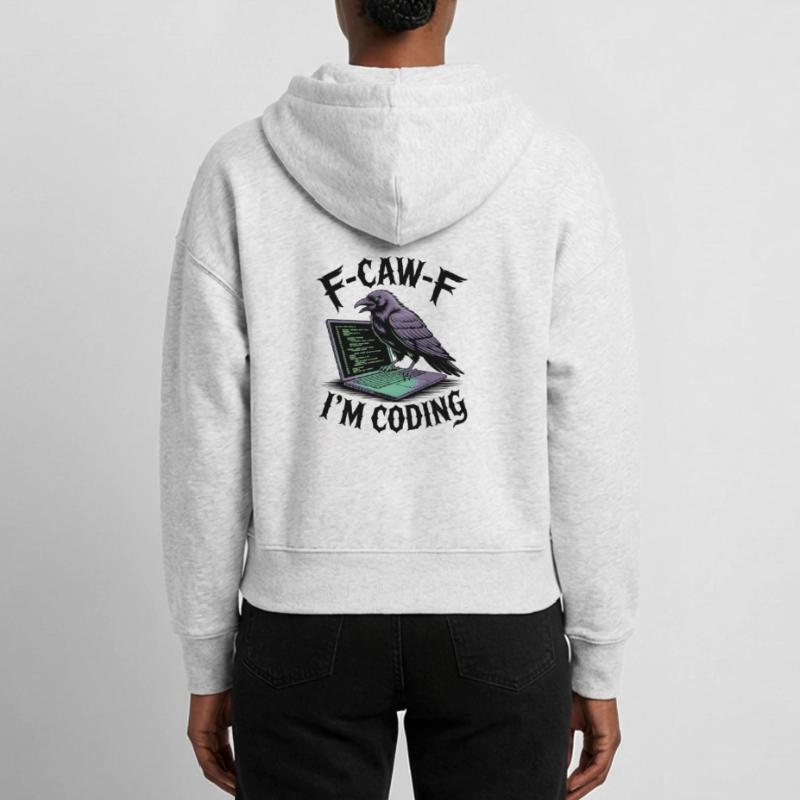 RabenCoder: Code Raven am Laptop Stanley/Stella Boxy Frauen Bio Zip Hoodie Ida