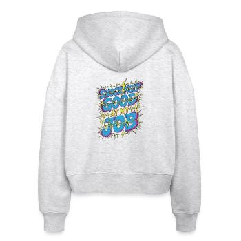 Cardiac Tech Shockingly Good Pacemaker Technician - Stanley/Stella Boxy Frauen Bio Zip Hoodie Ida - Weiß meliert - Hinten - AI Model Female 172 dark (172cm)