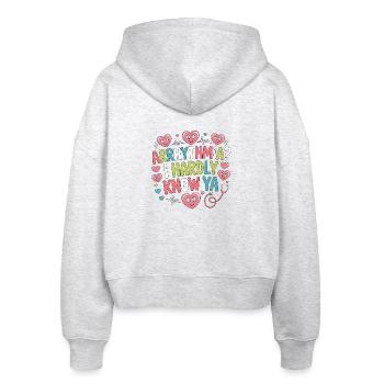 Cardiac Tech Arrhythmia I Hardly Know Echo Tech - Stanley/Stella Boxy Frauen Bio Zip Hoodie Ida - Weiß meliert - Hinten - AI Model Female 172 dark (172cm)