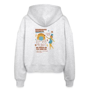 Sauerteig-Geheimnisse Brotbacker Sauerteigbäcker - Stanley/Stella Boxy Frauen Bio Zip Hoodie Ida - Weiß meliert - Hinten - AI Model Female 172 dark (172cm)