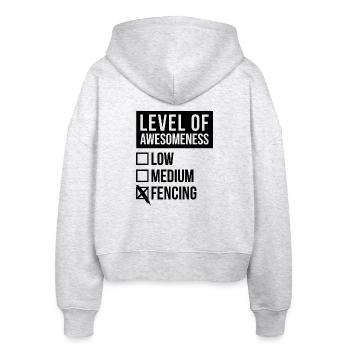 Fechten - Stanley/Stella Boxy Frauen Bio Zip Hoodie Ida - Weiß meliert - Hinten - AI Model Female 172 dark (172cm)