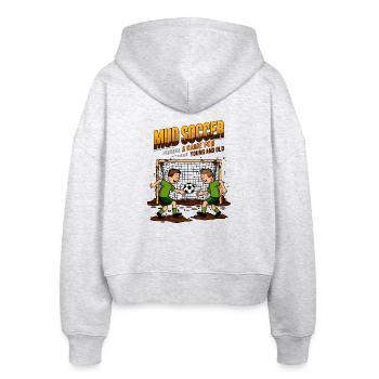 Mud football - Stanley/Stella Boxy Women’s Organic Zip Hoodie Ida - heather white - Back - AI Model Female 172 dark (172cm)