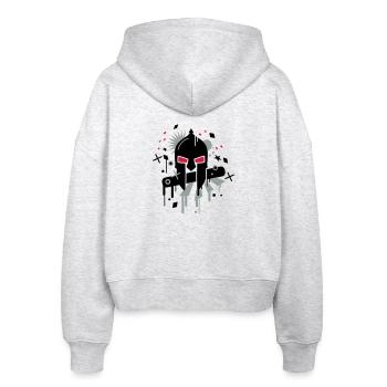 Spartaner Helm - Stanley/Stella Boxy Frauen Bio Zip Hoodie Ida - Weiß meliert - Hinten - AI Model Female 172 dark (172cm)