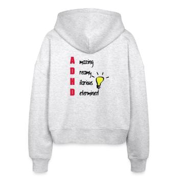 ADHD / ADHS Support Geschenk - Stanley/Stella Boxy Frauen Bio Zip Hoodie Ida - Weiß meliert - Hinten - AI Model Female 172 dark (172cm)