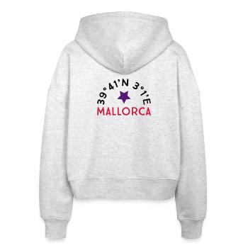 Mallorca - Stanley/Stella Boxy Frauen Bio Zip Hoodie Ida - Weiß meliert - Hinten - AI Model Female 172 dark (172cm)