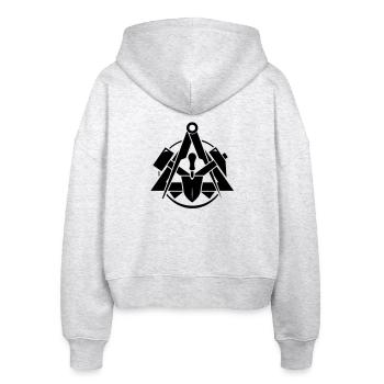 Maurer Logo - Stanley/Stella Boxy Women’s Organic Zip Hoodie Ida - heather white - Back - AI Model Female 172 dark (172cm)
