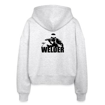 welder - Stanley/Stella Boxy Women’s Organic Zip Hoodie Ida - heather white - Back - AI Model Female 172 dark (172cm)