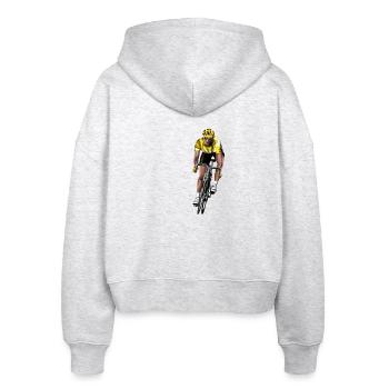 Rennrad - Stanley/Stella Boxy Frauen Bio Zip Hoodie Ida - Weiß meliert - Hinten - AI Model Female 172 dark (172cm)
