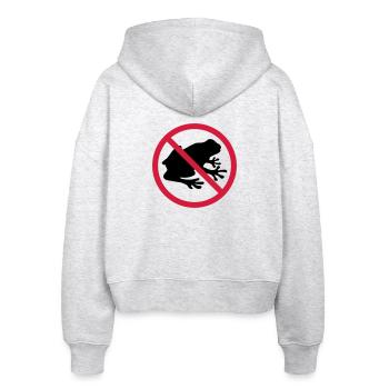 frosch verboten schild zone keine kroete silhouett - Stanley/Stella Boxy Frauen Bio Zip Hoodie Ida - Weiß meliert - Hinten - AI Model Female 172 dark (172cm)