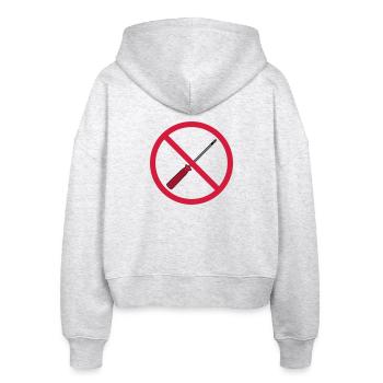 keine schraubenzieher verboten schild hinweis mech - Stanley/Stella Boxy Frauen Bio Zip Hoodie Ida - Weiß meliert - Hinten - AI Model Female 172 dark (172cm)